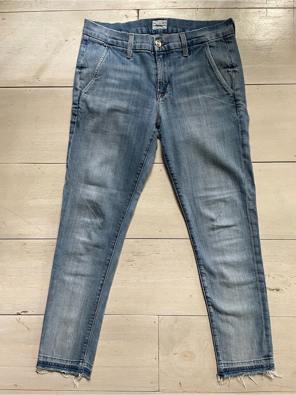 Hudson Women’s Jeans Jamie Slim Chino Light Wash Frayed Hem Size 26 Made in USA - Picture 3 of 10